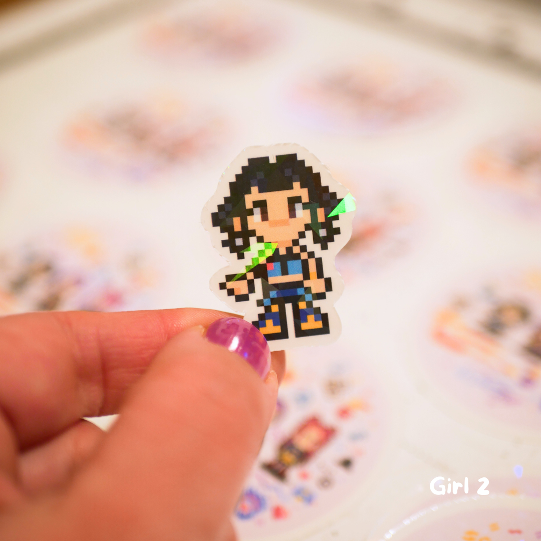 Pixel K-Pop Girls | 1 Pixel Character | with Selection of Foil Effects