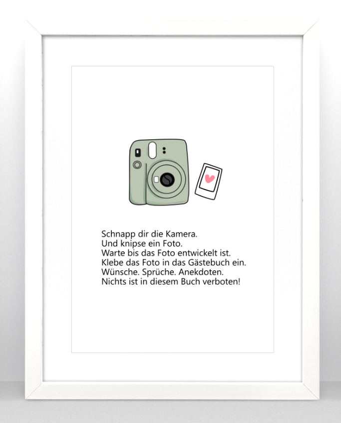 Gästebuch Einleitung Instax Mini 12